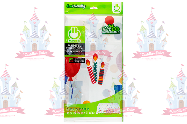 MANTEL REC. FESTEJO 12/1 PZA PARTY IS ON - EL CASTILLO DEL DULCE