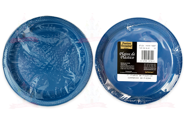 PLATO #7 AZUL REY 10/20 AMSCAN - EL CASTILLO DEL DULCE