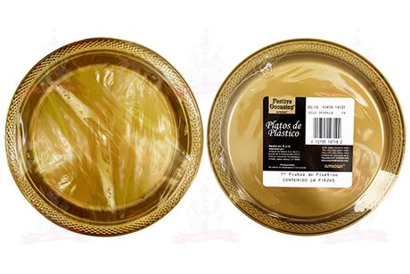 PLATO #7 DORADO 10/20 AMSCAN - EL CASTILLO DEL DULCE
