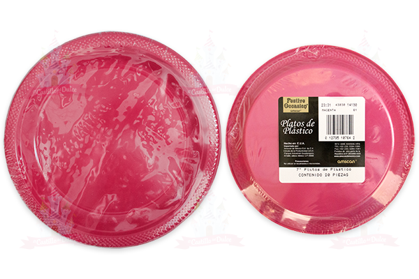PLATO #7 MAGENTA 10/20 AMSCAN - EL CASTILLO DEL DULCE
