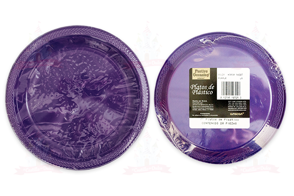 PLATO #7 MORADO 10/20 AMSCAN - EL CASTILLO DEL DULCE