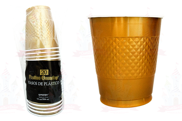 VASO #12 DORADO 10/20 AMSCAN - EL CASTILLO DEL DULCE