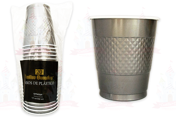 VASO #12 PLATEADO 10/20 AMSCAN - EL CASTILLO DEL DULCE