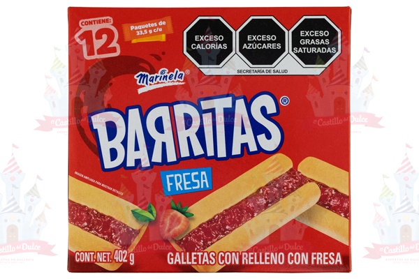 BARRITAS FRESA 12/12 402 GRS MARINELA - EL CASTILLO DEL DULCE
