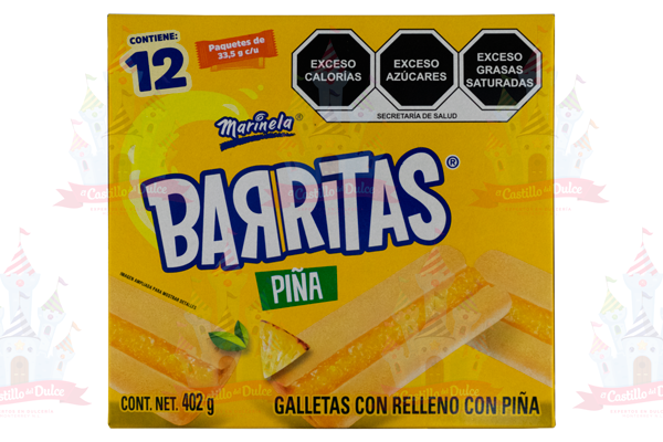 BARRITAS PINA 12/12 402 GRS MARINELA - EL CASTILLO DEL DULCE