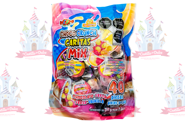 CHOCO CRUNCH CARITAS MIX 20/40 PZA DELICIAS - EL CASTILLO DEL DULCE