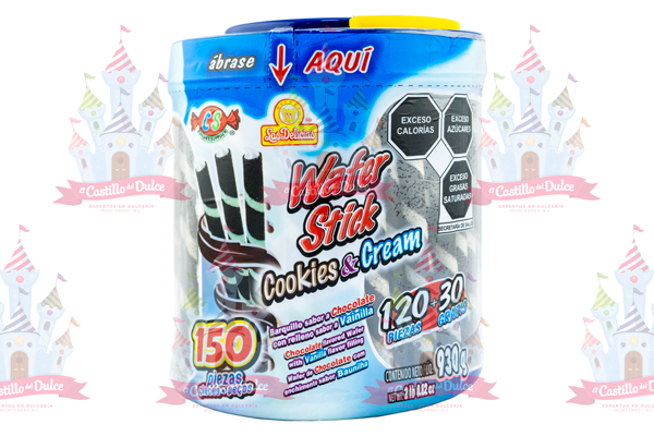 WAFER STICK COOKIES & CREAM 6/150 DELICIAS - EL CASTILLO DEL DULCE