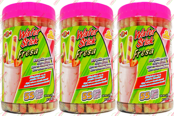 WAFER STICK FRESA 12/55 DELICIAS - EL CASTILLO DEL DULCE