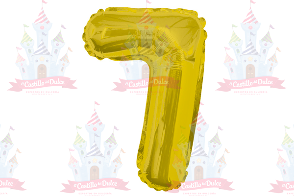 GLOBO NUMERO 7 14 PULG. ORO 10/1 PZ GRANMA - EL CASTILLO DEL DULCE