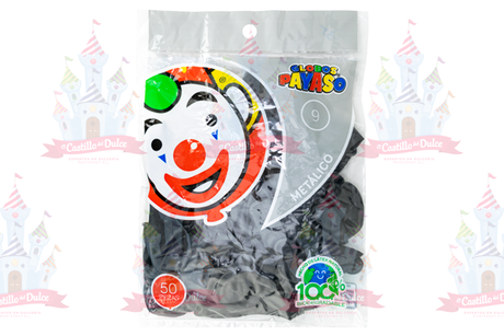 GLOBO #9 METALICO PLATA 50/50PZA - EL CASTILLO DEL DULCE