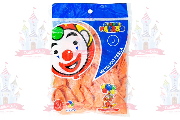 GLOBO MET #9 SALMON 100/50 PZS - EL CASTILLO DEL DULCE