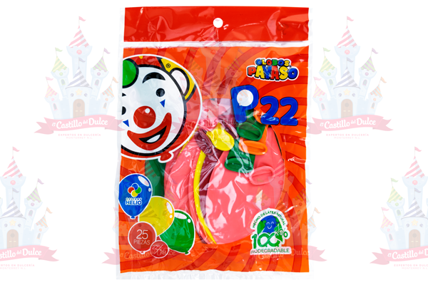 GLOBO PAYASO #P-22 90/25 PZS - EL CASTILLO DEL DULCE