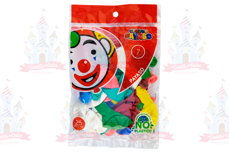 GLOBO PAYASO #7 200/25 PZS - EL CASTILLO DEL DULCE