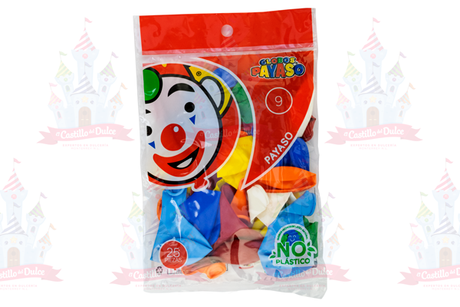 GLOBO PAYASO #9 200/25 PZS - EL CASTILLO DEL DULCE