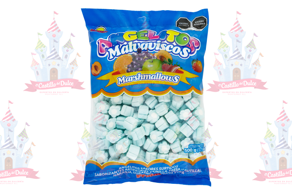 BOMBON ANGELITOS FLOR AZUL 12/500 GRS TINAJITA - EL CASTILLO DEL DULCE
