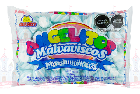 BOMBON CHURRO AZUL 20/300 GRS ANGELITOS - EL CASTILLO DEL DULCE