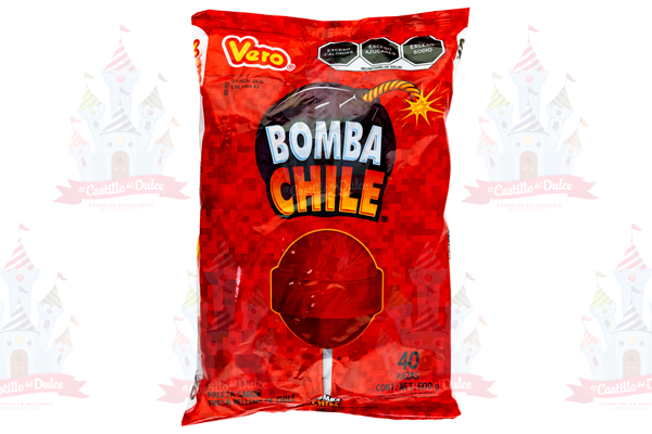 PALETA BOMBA C/CHILE 24/40 VERO - EL CASTILLO DEL DULCE