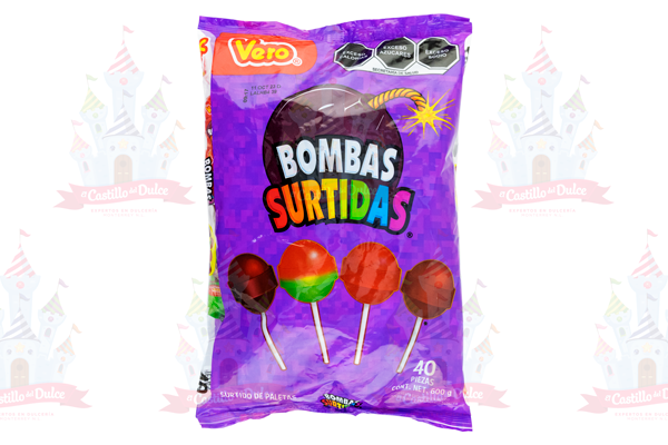PALETA BOMBA SURTIDA 24/40 VERO - EL CASTILLO DEL DULCE