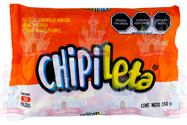 PALETA CHIPILETA NARANJA BOLSA 24/30 ANAHUAC - EL CASTILLO DEL DULCE