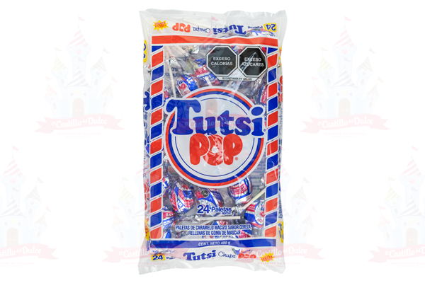 PALETA CHUPA POP CEREZA 36/24 TUTSI - EL CASTILLO DEL DULCE
