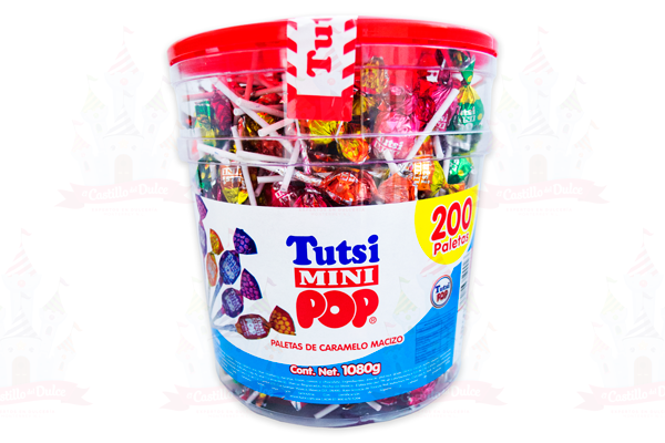 PALETA MINI TUTSI 6/200 PZ VITROLERO TUTSI - EL CASTILLO DEL DULCE