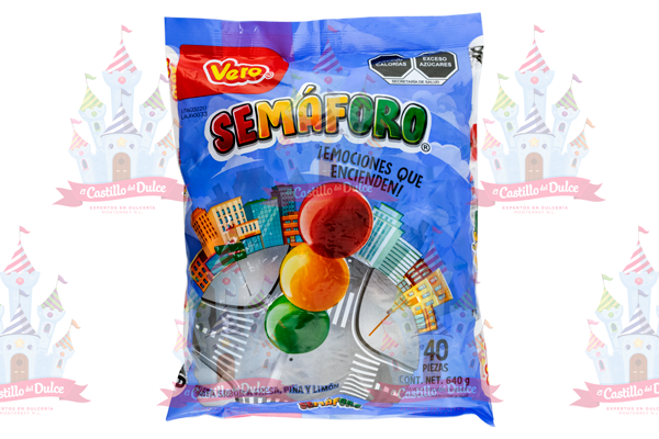 PALETA SEMAFORO CHICO 24/40 (16GRS) VERO - EL CASTILLO DEL DULCE