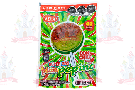 PALETA SUPER MAS PICA PEPINO 32/40 PZA ALTEÑO - EL CASTILLO DEL DULCE
