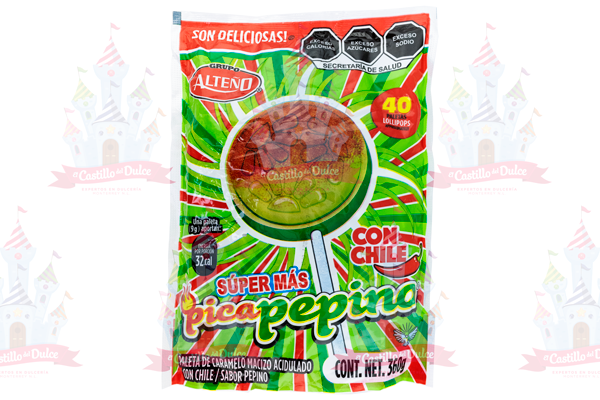 PALETA SUPER MAS PICA PEPINO 32/40 PZA ALTEÑO - EL CASTILLO DEL DULCE