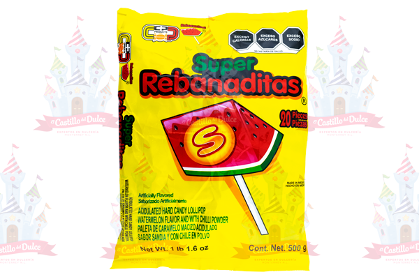 PALETA SUPER REBANADA 16/20 BOLSA CANDY - EL CASTILLO DEL DULCE