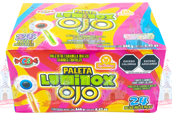 PALETA LUMINOX OJO 12/24 PZA DELICIAS - EL CASTILLO DEL DULCE