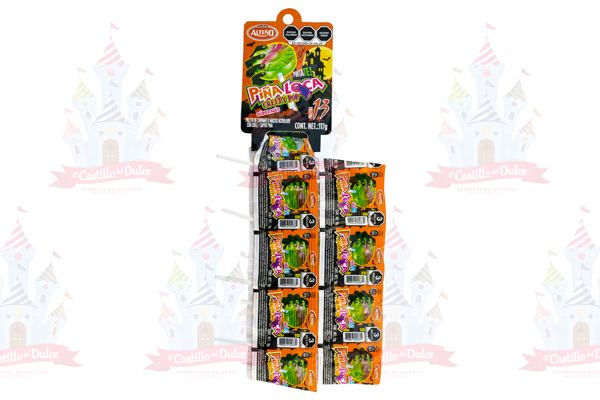 PALETA SUPER MAS PIÑA LOCA CREEPY POP TIRA 64/13 PZA ALTEÑO - EL CASTILLO DEL DULCE