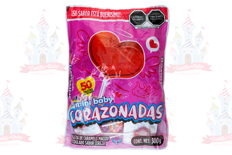 PALETA MINI BABY CORAZONADAS 28/50 PZA ALTEÑO - EL CASTILLO DEL DULCE