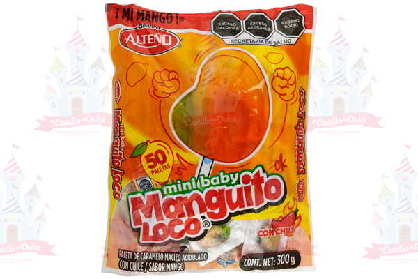 PALETA MINI BABY MANGUITO LOCO 28/50 PZA ALTEÑO - EL CASTILLO DEL DULCE