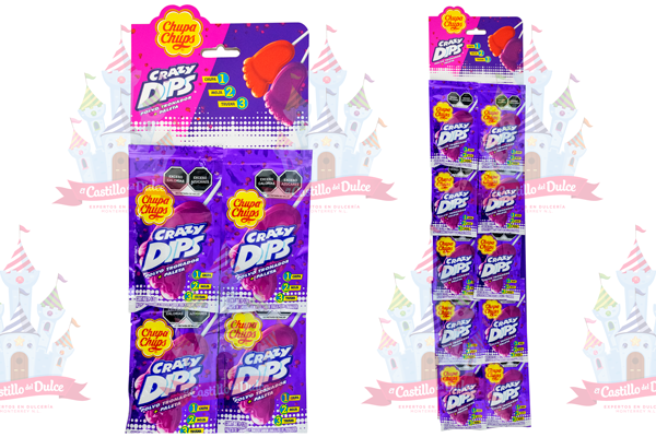 CRAZY DIPS TIRA UVA 18/10 CHUPA CHUPS - EL CASTILLO DEL DULCE