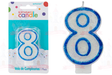 VELA #8 C/GLIT BRILL AZUL 12/1 PZA GRANMARK - EL CASTILLO DEL DULCE