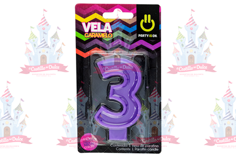 VELA CARAMELO MIX # 3 12/1 PZ FAB SELECTA - EL CASTILLO DEL DULCE