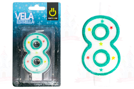 VELA ESTRELLA AZUL # 8 12/1 PZ FAB SELECTA - EL CASTILLO DEL DULCE